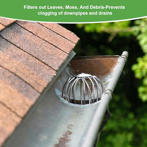 efuturetime 2X Dachrinnen Laubschutz Edelstahl 70-100mm Einstellbar, Regenrinnen Laubschutz Fallrohrschutz Schneller Wasserablauf Einfache Reinigung für Dachrohre, Abflüsse, Sieb Dachrinne
