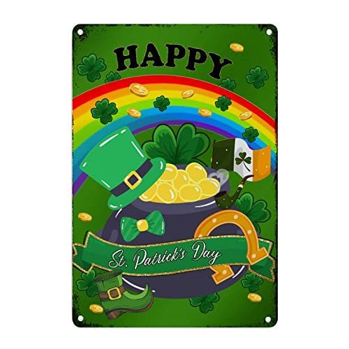 Plaque en métal Happy St. Patrick pour remplacer les décorations fragiles en carton