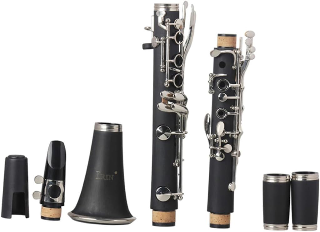 TIDTALEO Bakelite Clarinet Black for Beginners Professional Concert Clarinet Instrument with Ergonomic Finger Rest Precise Openings Rich Sound Quality for Student Exams and Practice