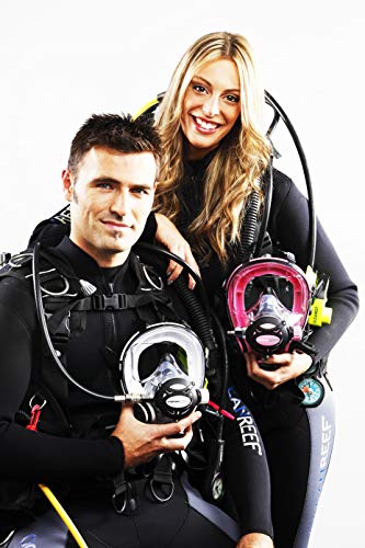 Ocean Reef Neptune Space Gdivers Integrated Full Face Diving Mask With Gsm G.divers, Pink, Medium/Large #TOP3