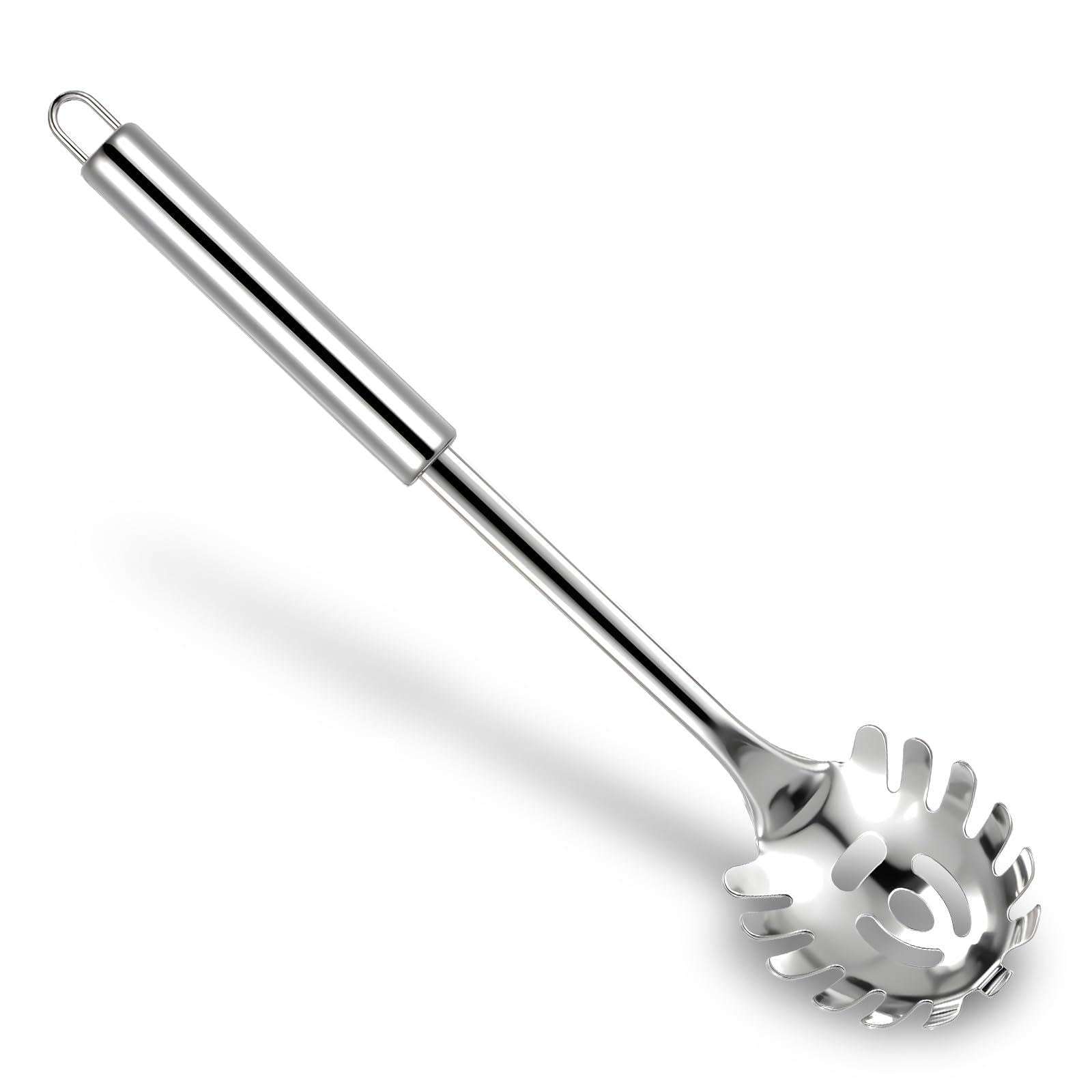 JIEYAO Cuchara de espagueti, cuchara profesional para pasta de acero inoxidable con mango ergonómico, cuchara para espaguetis, alicates para espaguetis, pinzas para espaguetis, pinzas para espaguetis,