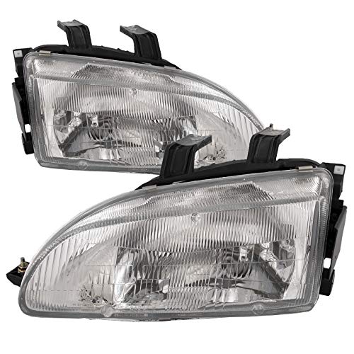 HEADLIGHTSDEPOT Headlights Compatible With Honda Civic 1992-1995 Includes Left Driver and Right Passenger Side Headlamps