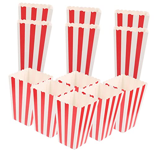 Ciieeo 24Pcs Disposable Popcorn Boxes French Fries Box Parties Events Premium Snack Containers with Fun Patterns for Birthday Celebrations
