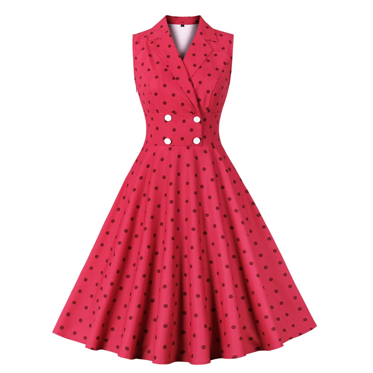 Robe de cocktail vintage années 1950 et 60 - Sans manches - Avec ceinture