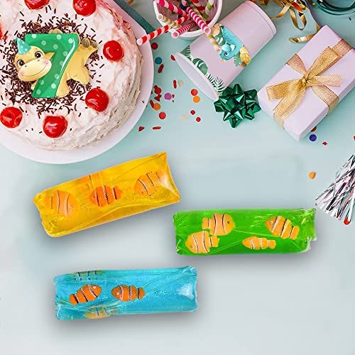 ArtCreativity Clownfish Water Wigglers, Set of 3, Fidget Toys for Kids with Clown Fish Figurines and Glitter Inside, Stress Relief Toys for Boys and Girls, Unique Party Favors for Children