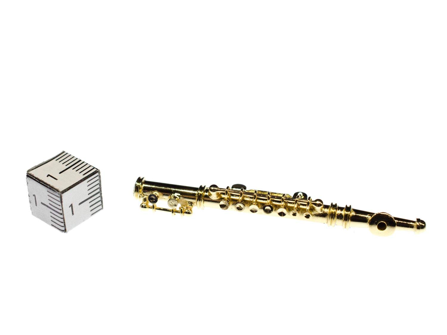 Miniblings Flute Broche flûtiste plaqué musique Flûte traversière + boîte - main bijoux mode I Pin Button Pins