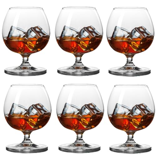 Image of Brandy Bourbon Whiskey Cognac Scotch Drinking Glasses, Superb Lead-Free Crystal Snifter Glass for Cocktail Party Dishwasher Safe, 11.5 oz (Set of 6)