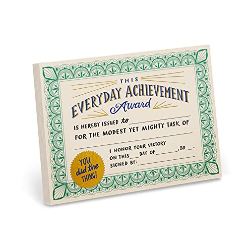 Em & Friends Everyday Achievement Adult Award Paper Certificate Note Pad & Funny Trophy Pad, 5.15 x...