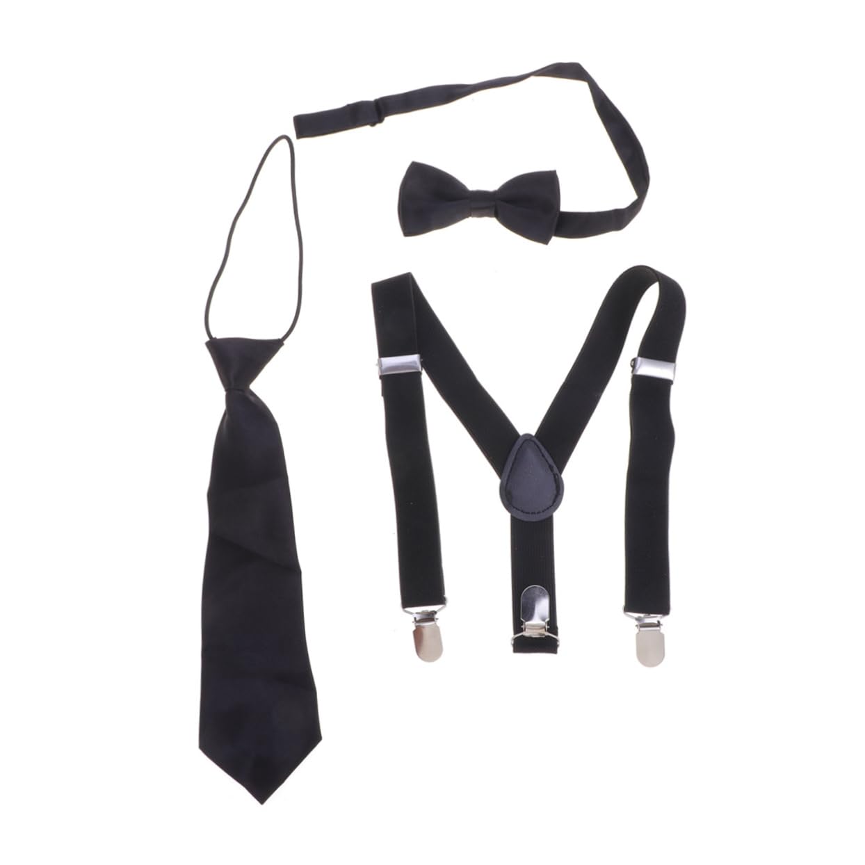 Healeved Elegant Boys and Girls Bow Tie Set Tie and Suspenders Comfortable Elastic Belts for Boys Easy Clip Buckle Closure
