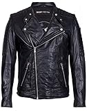  Freaky Nation Herren Jacke Crossover Echtleder, Schwarz (Black 9000), X-Large
