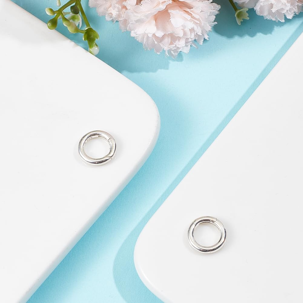 CREATCABIN 2Pcs Spring O Rings Gate Rings 925 Sterling Silver Snap Clip Small Clamp Clasps Round Smooth Clasp Closures Findings Connectors for Jewelry Making DIY Necklace Bracelet 12mm - Image 4