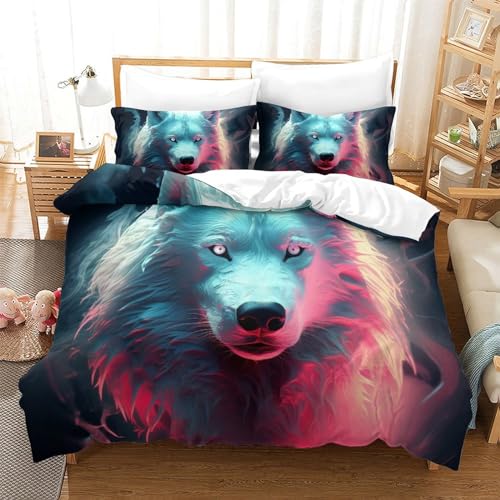 Housse de couette loup-garou 3D avec fermeture éclair 260x220 - 2