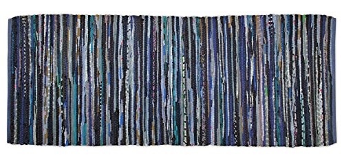 Dii Chindi Home Collection Handwoven Multicolor Area Rag Run, 2X6', Nautical Blue #TOP27