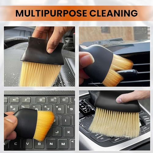 Azaria 5 PCS Microfiber Car Duster Kit - Interior & Exterior Car Cleaning Detailing Tool Scratch & Lint Free, Pollen Removing Extendable Long Handle Duster for Car & Motorcycle car Accessories (A1) (Image - 3)