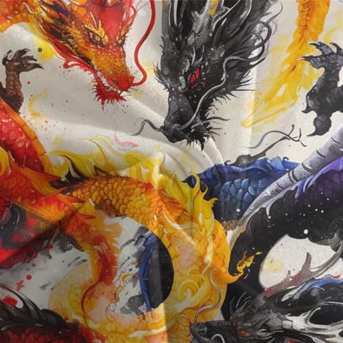 Housse de couette dragon microfibre de qualité supérieure parure 220x240