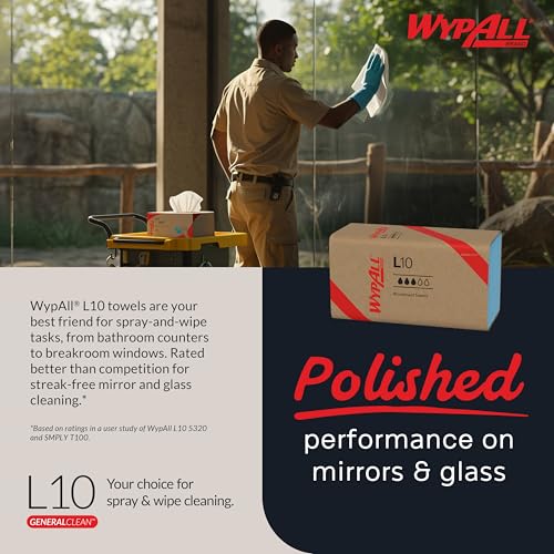 Image of WypAll GeneralClean L10 Light Cleaning Towels, 16 x 140 Sheets (05120)