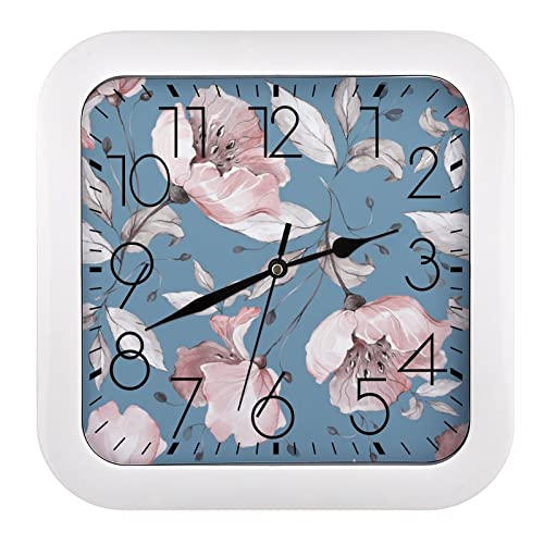 Pendule murale silencieuse fleur de pêcher 26x26cm pour décoration de bureau - 2