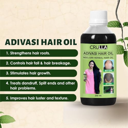 Image of Original Aadivashi Hair Growth Oil 250 ML Ayurvedic Adiwasi Herbal Kesh tel with Natural Rosemary essential & Biotin for Control Hairfall anti-dandruff Adiwasi Hair Oil Original Pack of 1