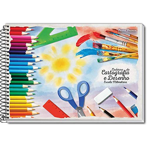Caderno Desenho Univ Capa Dura 60fls. Espiral - Pacote com 4 Unidade(s) Pauta Branca, Multicor