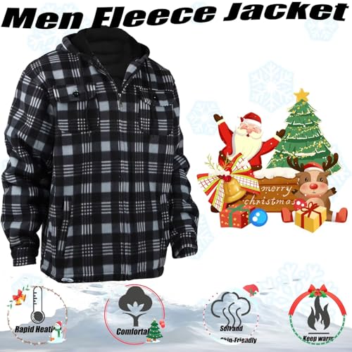 Image of LeeHanTon Mens Flannel Jacket Heavyweight Sherpa Fleece Jackets Outdoor Hiking Casual Soft Warm Coat with Pockets