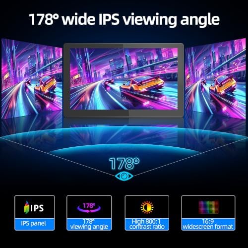 7 Inch Portable Touchscreen Monitor, 1024x600 HD IPS Mini Small Monitor with USB C HDMI, 60Hz Portable Display for Laptop PC Raspberry Pi Gaming, 300 Nits, 800:1, 3.5mm Audio — 사진 4