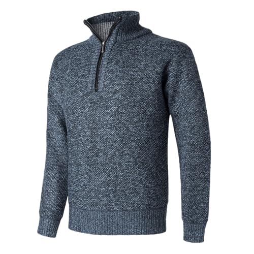 Mens Quarter Zip Up Sweaters Casual Fashion Knitted Cotton Long Sleeve Sweaters Casual Slim Fit Solid Golf Pullover2