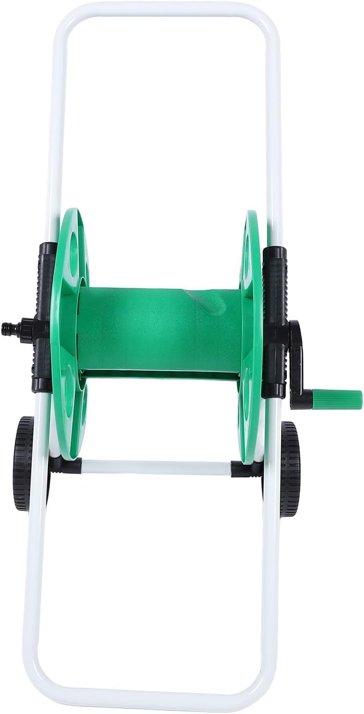 Hose Roller For Outside, Garden Hose Cart Water Reel Cart Hand Push Storage with Wheels Holder For Outside Garden Patio Car Washing Watering, 17.7x28.3x16.9in