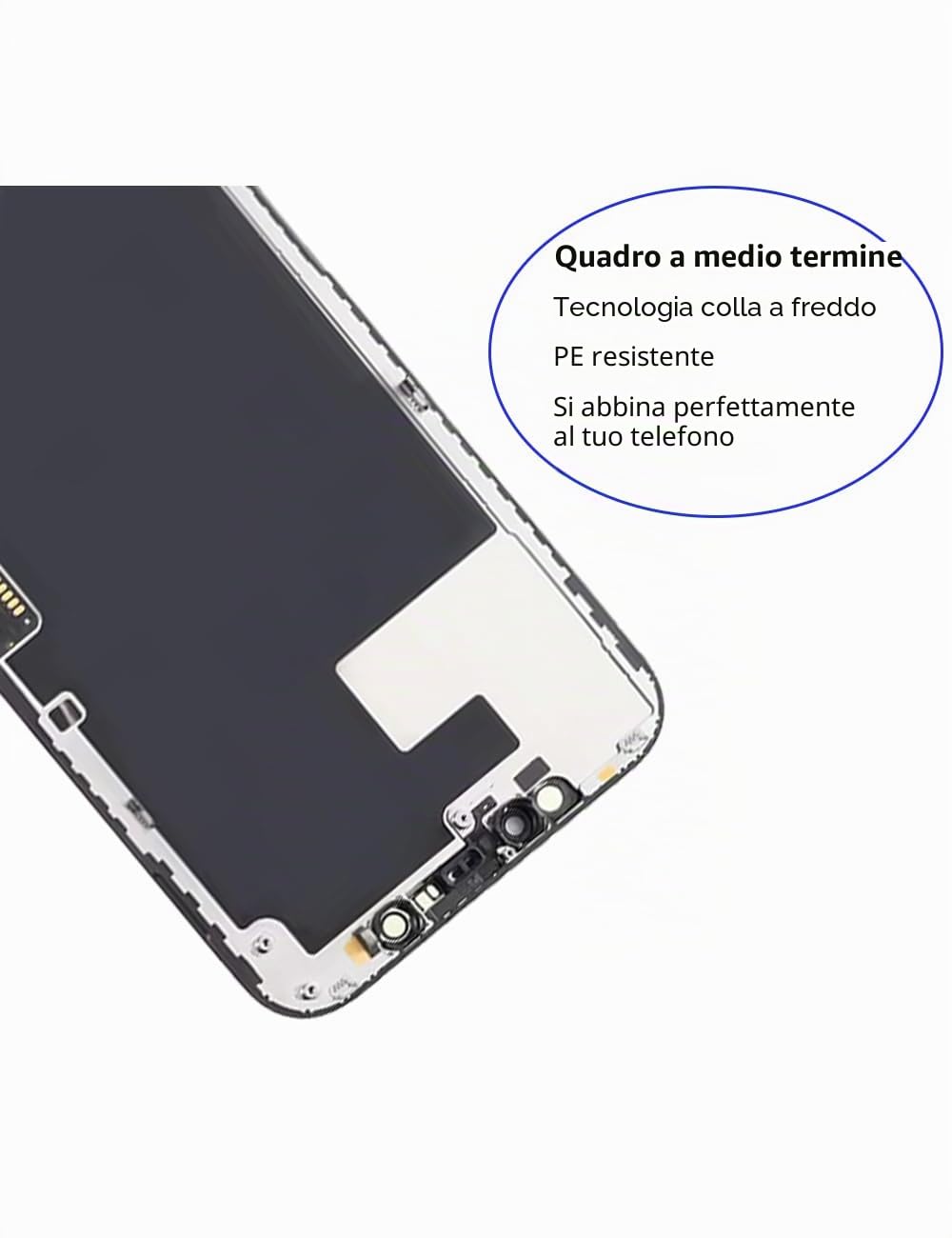Display Schermo per iPhone 12/12 Pro A2403 A2172 A2402 A2404 | con kit di riparazione，HD Display，Sostituire lo schermo,per Modello：A2407 A2341 A2406 A2408