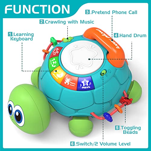 Jyusmile Baby Toys 6 to 12 Months, Musical Turtle Crawling Infant Toys, Early Learning Educational Toy with Light & Sound, Christmas Birthday Gifts for Boy Girl 7 8 9 10 11 Month 0-1 Year Old by Jyusmile - Image 2