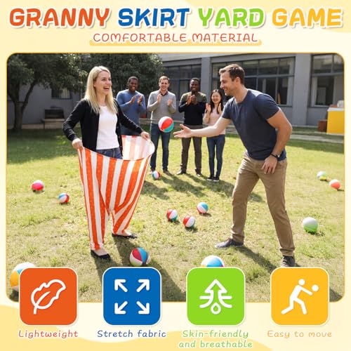 Ceenna 8 Sets Giant Granny Pants Outdoor Game, Inflatable Ball Relay Set - image 2