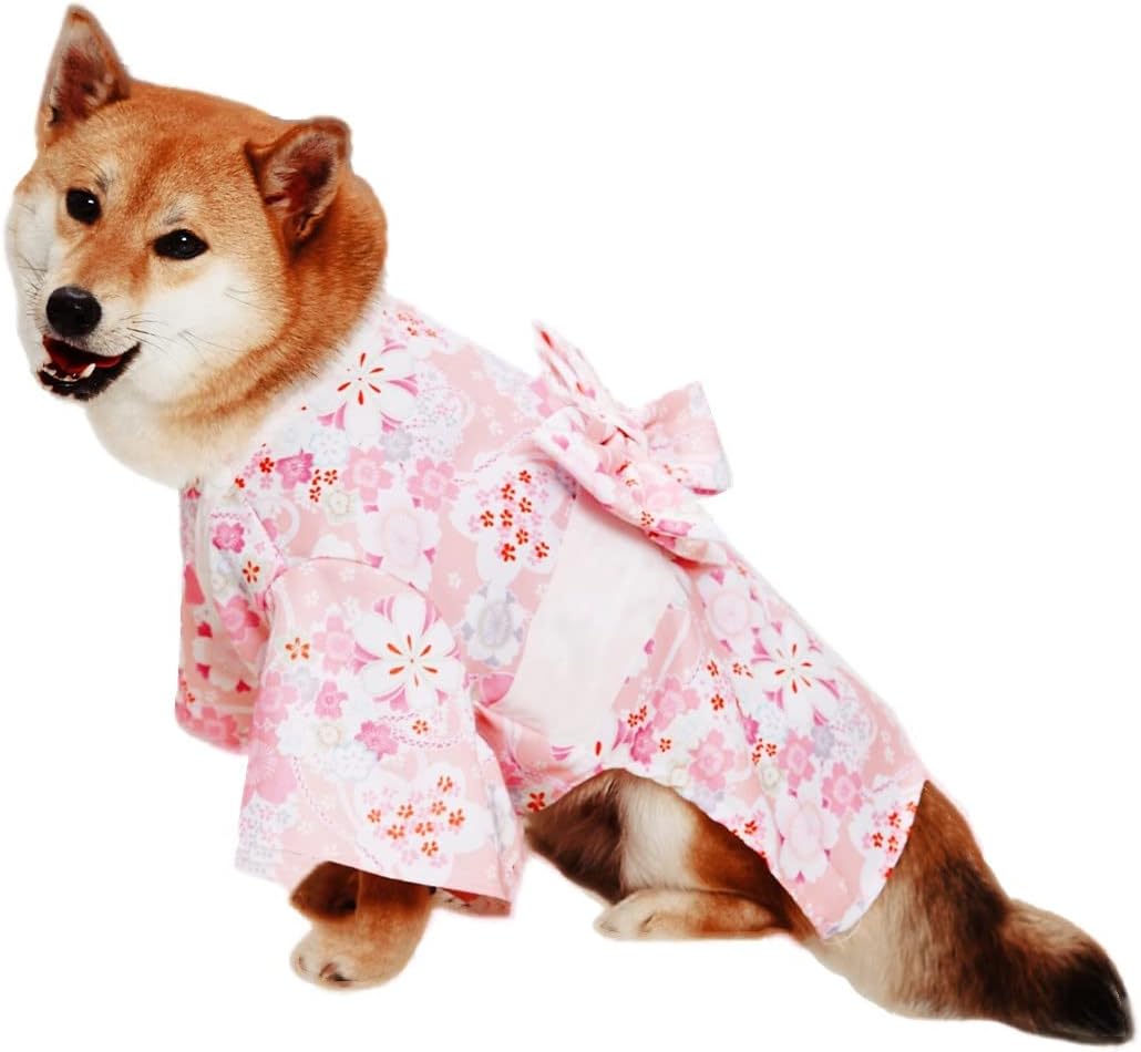 Icouchi 犬 着物 犬服 和風 浴衣 ペット服 猫 犬の服 和服 ドッグウェア 春秋冬 コート 防寒 かわいい 蝶結び 鶴 猫服 花火大会 お祭り おしゃれ お姫様 ファッション 記念撮影 コスプレ お正月 お祝い 誕生日 訳あり