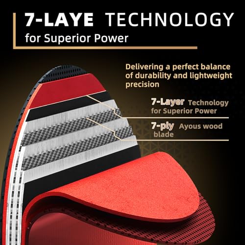 Tischtennis Set, 2 Tischtennisschläger Profi, 3 Tischtennis Bälle und Tragetasche, Ping Pang Set Ideal für Anfänger, Familien und Profis