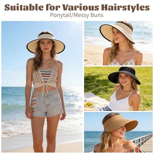 3 pack de sombreros viseras plegables para mujer miniatura 3