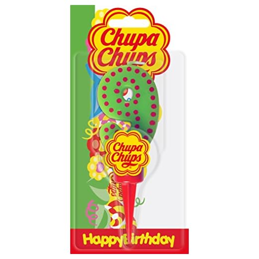Cereria de Giorgio ch00001 _ 69 vela Cumpleaños Chupa Chups Número 9 con soporte
