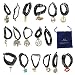 17 PCS Jewelry Set Black Gothic Stretch Elastic Double Line Henna Tattoo Choker Collar Pendant Necklace