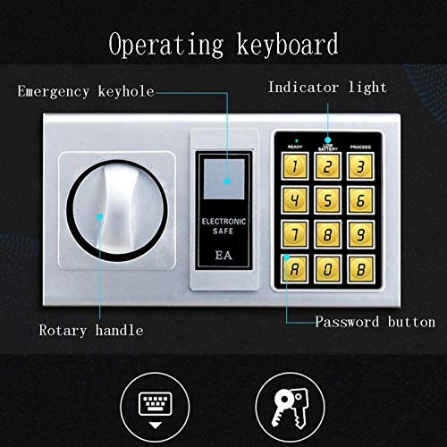 Personal Safe Security Digital Lock Box Key Combination Code Safes Box Steel Box Electronic Small Safes For Home Office Hotel (Color : Black) #TOP2
