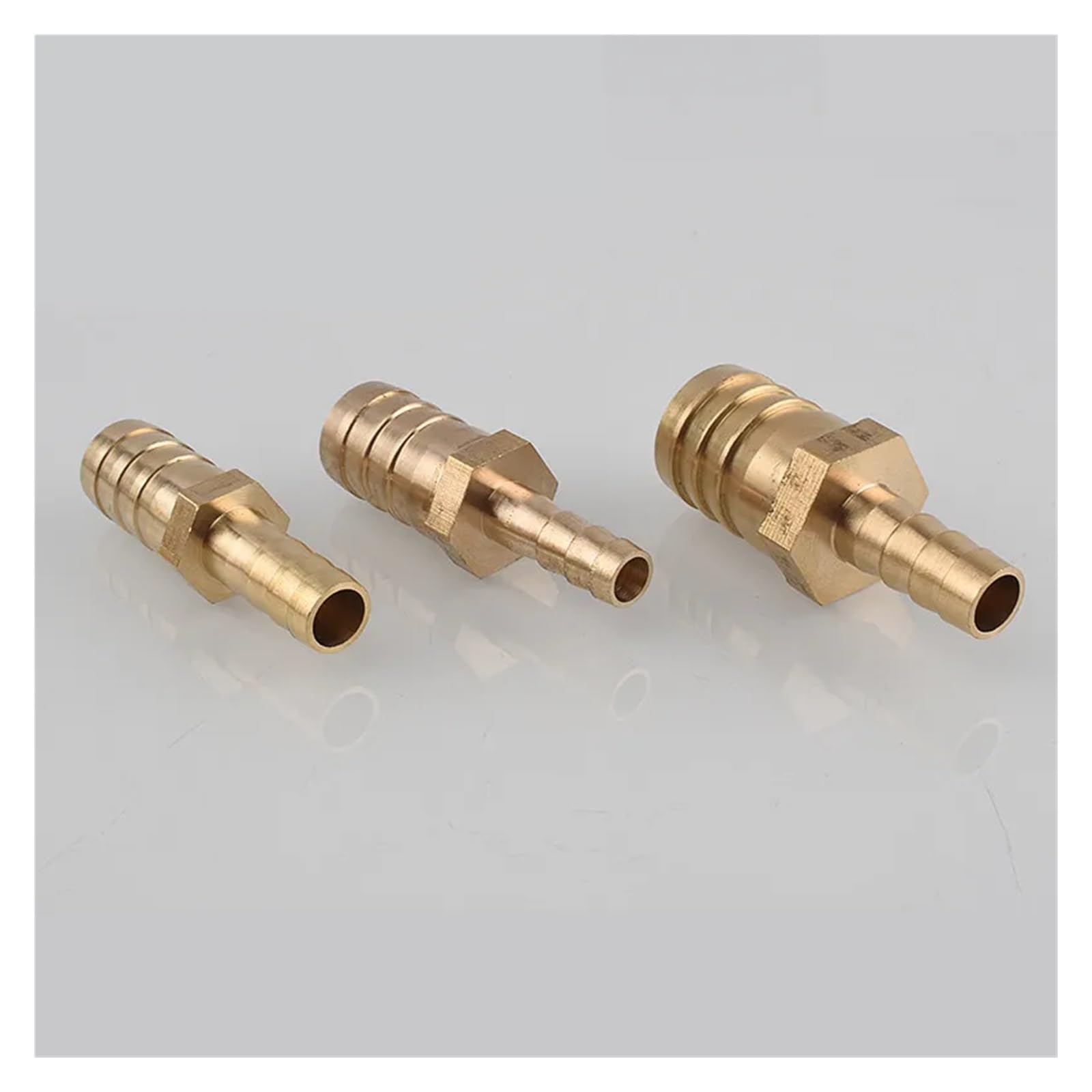 Paquete de 2 conectores reductores manguera rectos latón vías, varios tamaños (púas 6 mm a 8 mm)(12mm-19mm Barb)