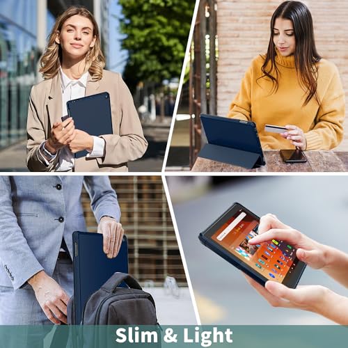 Fire HD 10 Tablet Case(13th Gen, 2023), Sonlaryin Dual Angle Lightweight Trifold Stand with Soft TPU Back Case for Fire HD 10 Kids & Kids Pro Tablet, Auto Wake/Sleep, Not Fit iPad Samsung, Navy Blue - Image 6