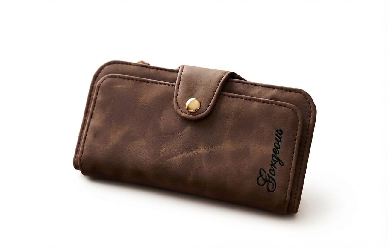 Best Buy 11 Women's Faux Leather Long Wallet Brown-image-38