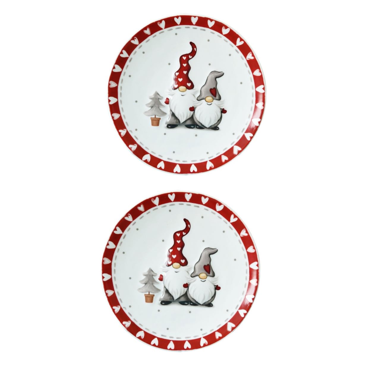 2 Piezas Plato de Porcelana para Aperitivos y Frutas Bandeja Decorativa Navideña Ligera y Versátil para Servir Casa Diseño para Postres y Ensaladas