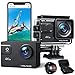 WOLFANG Action Cam GA320 4K 60FPS, 20MP WiFi Fotocamera 40M Impermeabile Subacquea Videocamera Casco Anti-Shock con Valigia Portatile, Telecomando 2.4G, Caricabatterie, Batterie 2x1050mAh e Accessori