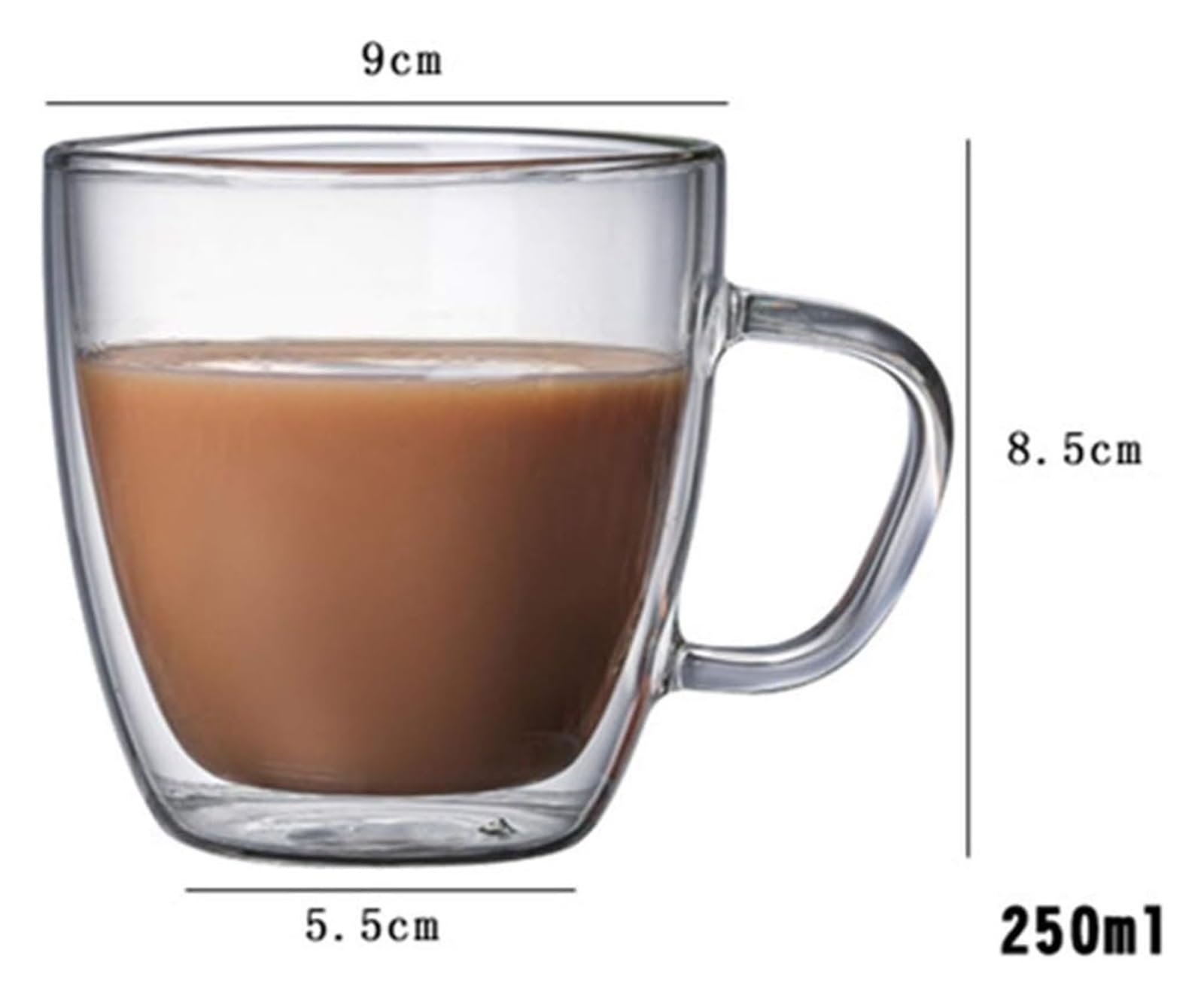tasses à café à double paroi Tasses à chocolat Verres à café à double paroi Tasse à café glacée Tasses à café en verre transparent Verres à café parfaits for expresso, latte, cappuccinos(6cups)