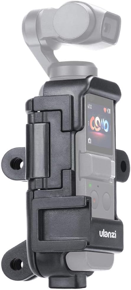 Sutefoto OP-7 Vlog Extended Housing Case Compatible for DJI Osmo Pocket Multifunctional Cage Bracket with Microphone Cold Shoe Mount 1/4" Hole 3 Interface Adapters