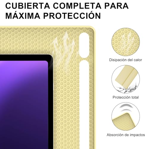 Funda teclado Samsung Galaxy Tab S10 FE con teclado Bluetooth espanol de color amarillo 7
