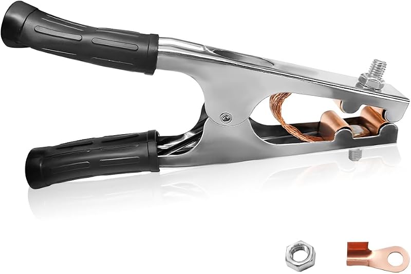 Ohleats Welding Ground Clamp, Electroplated Copper, Non-Slip Handle, Universal Fit, Black