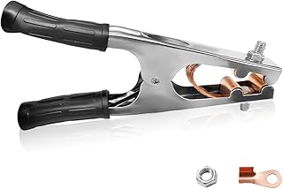 Welding Ground Clamp, Electroplated Copper, Non-Slip Handle, Universal Fit, Black