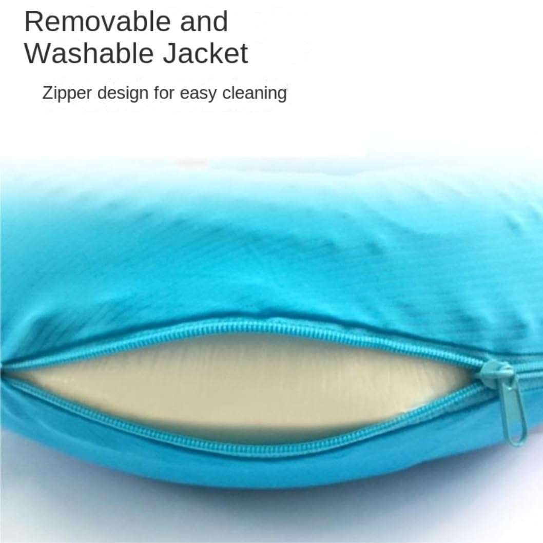 Nackenkissen Auto Nackenkissen Reise Cooles Gel-Reisekissen, Spandex-Reise-Nackenkissen, U-förmiges Kissen, Flugzeugkissen Travel Essentials(Blue)