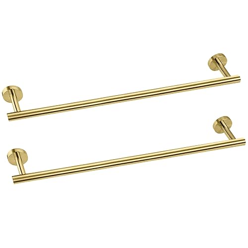 Cilee 2 Pieces Brushed Gold Bathroom Towel Bar, 24 Inch