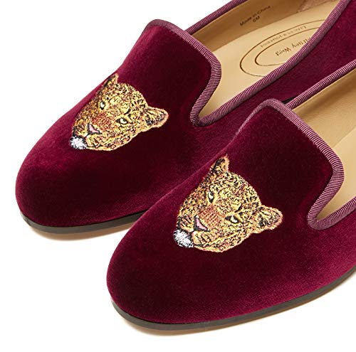 Image of Journey West Women's Velvet Loafer Flat with Embroidery Velvet Slippers