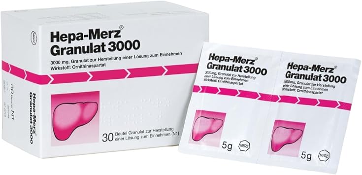 Hepa-Merz granules 3000 for chronic liver diseases such as (alcoholic) cirrhosis fatty liver or hepatic encephalopathy